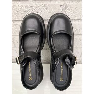 Xin Jing Women’s Black Faux Leather Mary Jane Slip-On Platform Size 39 (8)